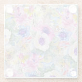 Abstracte florale schets waterverf handverf glazen onderzetter (Achterkant)