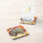 Abstracte florale tropische orchidee schilderij bier onderzetter (Rechterzijde)