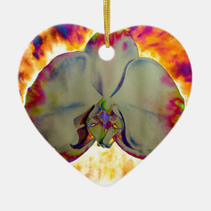 Abstracte florale tropische orchidee schilderij keramisch ornament