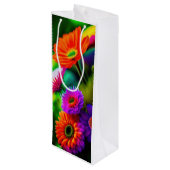 Abstracte florale waszak wijn cadeautas (Achterkant Gekanteld)