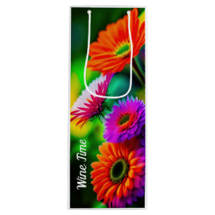 Abstracte florale waszak wijn cadeautas