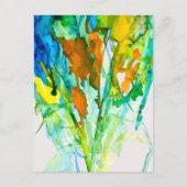 Abstracte florale waterverf briefkaart (Voorkant)