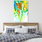 Abstracte florale waterverf canvas afdruk (Insitu (Slaapkamer))