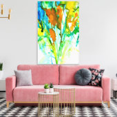 Abstracte florale waterverf canvas afdruk (Insitu (Woonkamer))