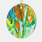 Abstracte florale waterverf keramisch ornament (Links)
