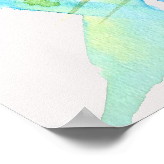 Abstracte florale waterverf poster (Hoek)