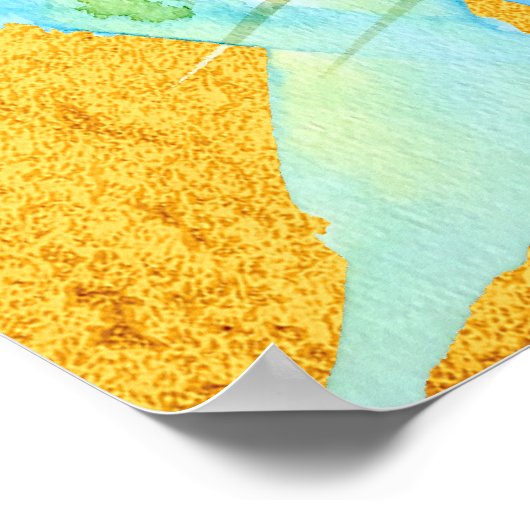 Abstracte florale waterverf poster (Hoek)