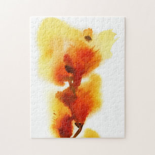 Abstracte florale waterverf schilderijen 2 legpuzzel