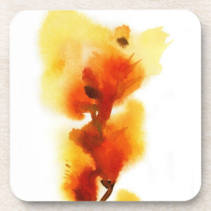 Abstracte florale waterverf schilderijen 2 onderzetter