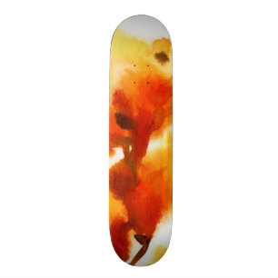Abstracte florale waterverf schilderijen 2 persoonlijk skateboard