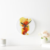 Abstracte florale waterverf schilderijen 2 ronde klok (Huis)