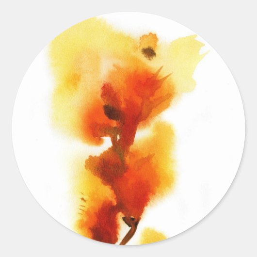 Abstracte florale waterverf schilderijen 2 ronde sticker (Voorkant)