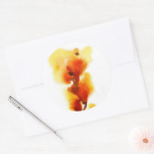 Abstracte florale waterverf schilderijen 2 ronde sticker (Envelop)