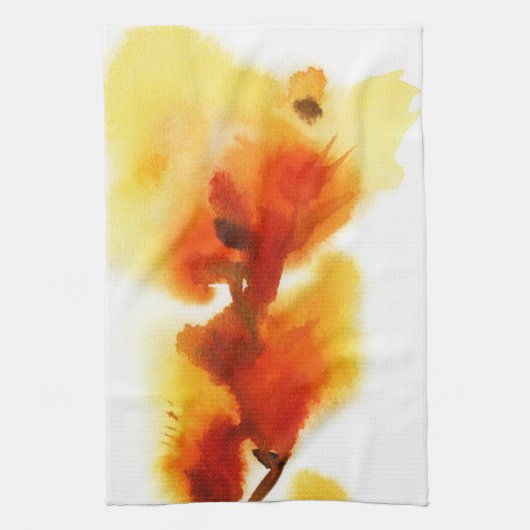 Abstracte florale waterverf schilderijen 2 theedoek (Verticaal)