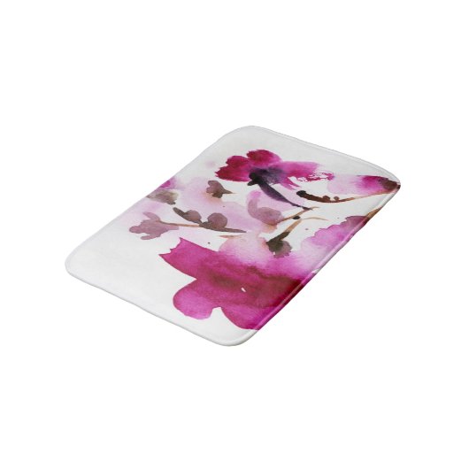 Abstracte florale waterverf schilderijen 4 badmat (Gekanteld)