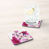 Abstracte florale waterverf schilderijen 4 bier onderzetter (Rechterzijde)