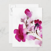 Abstracte florale waterverf schilderijen 4 briefkaart (Voorkant / Achterkant)