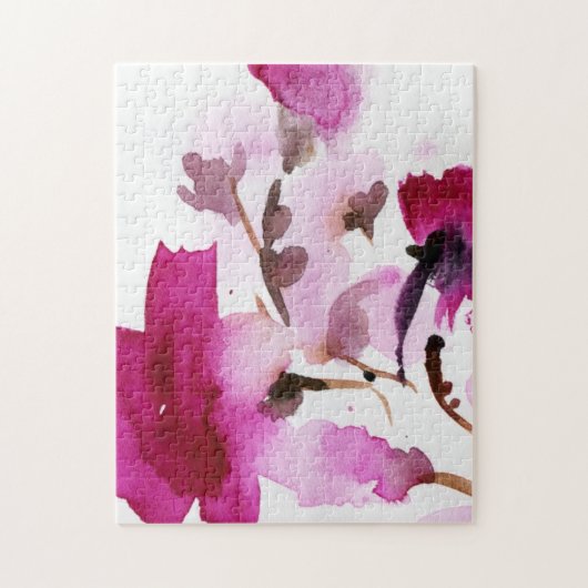 Abstracte florale waterverf schilderijen 4 legpuzzel (Verticaal)