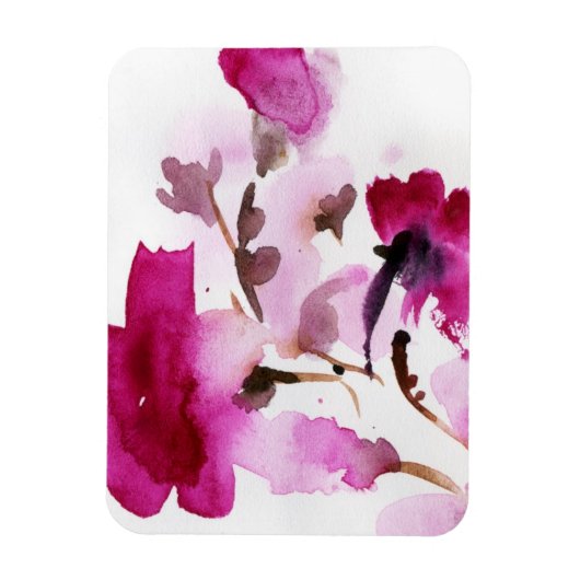 Abstracte florale waterverf schilderijen 4 magneet (Verticaal)