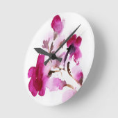 Abstracte florale waterverf schilderijen 4 ronde klok (Hoek)