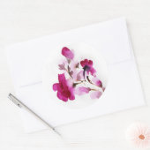 Abstracte florale waterverf schilderijen 4 ronde sticker (Envelop)
