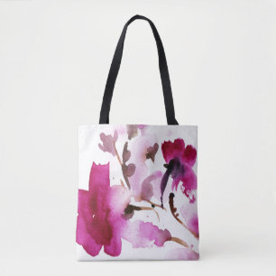 Abstracte florale waterverf schilderijen 4 tote bag