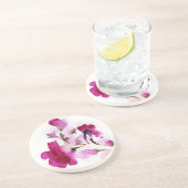 Abstracte florale waterverf schilderijen 4 zandsteen onderzetter (Zijkant)