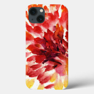 Abstracte florale waterverf schilderijen 5 iPhone 13 hoesje