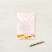 Abstracte florale waterverf schilderijen 5 post-it® notes (Op bureau)