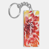 Abstracte florale waterverf schilderijen 5 sleutelhanger (Voorkant Links)