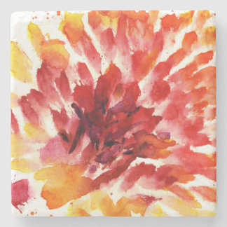 Abstracte florale waterverf schilderijen 5 stenen onderzetter
