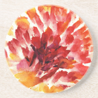 Abstracte florale waterverf schilderijen 5 zandsteen onderzetter