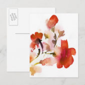 Abstracte florale waterverf schilderijen briefkaart (Voorkant / Achterkant)