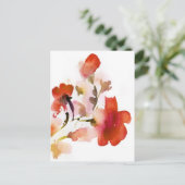 Abstracte florale waterverf schilderijen briefkaart (Staand voorkant)
