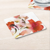 Abstracte florale waterverf schilderijen kartonnen onderzetters (Schuin)