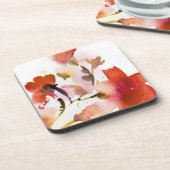 Abstracte florale waterverf schilderijen onderzetter (Linkerzijde)