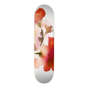 Abstracte florale waterverf schilderijen persoonlijk skateboard