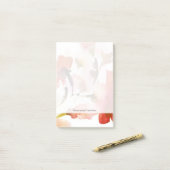 Abstracte florale waterverf schilderijen post-it® notes (Op bureau)