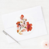 Abstracte florale waterverf schilderijen ronde sticker (Envelop)