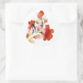 Abstracte florale waterverf schilderijen ronde sticker (Tas)