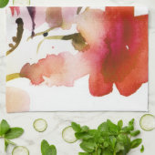 Abstracte florale waterverf schilderijen theedoek (Gevouwen)