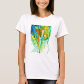Abstracte florale waterverf t-shirt (Voorkant)