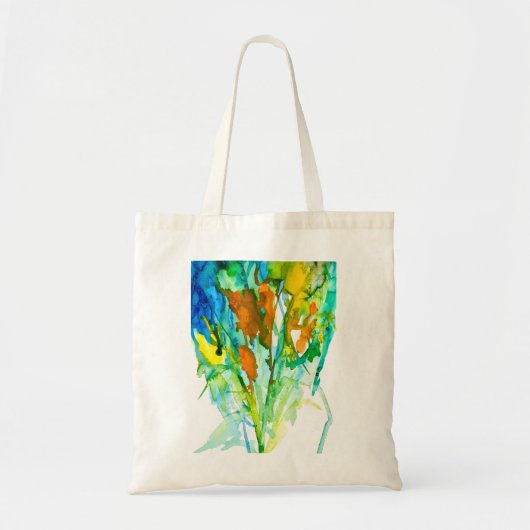 Abstracte florale waterverf tote bag (Voorkant)