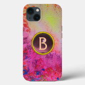 ABSTRACTE FLORALE ZWIRLS PAARSE GEMSTONE MONOGRAM Case-Mate iPhone CASE (Achterkant)