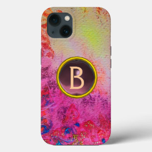 ABSTRACTE FLORALE ZWIRLS PAARSE GEMSTONE MONOGRAM Case-Mate iPhone CASE