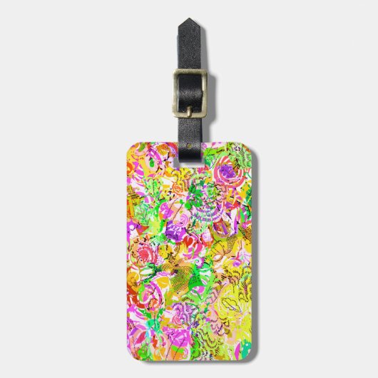 Abstracte floranje met een korte kleur bagagelabel (Voorkant verticaal)