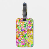 Abstracte floranje met een korte kleur bagagelabel (Achterkant verticaal)