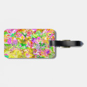 Abstracte floranje met een korte kleur bagagelabel (Achterkant horizontaal)