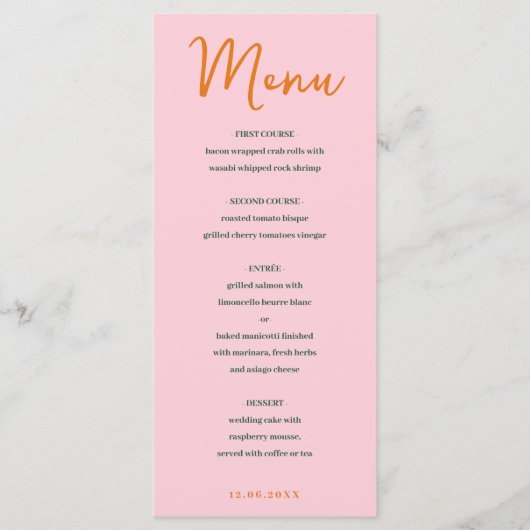 Abstracte florroze en groene mix en overeenkomend  menu (Voorkant)