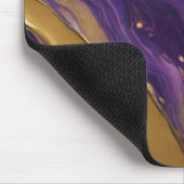 Abstracte Flow Art- Blauw Paarse Roze en Goud- Muismat (Hoek)